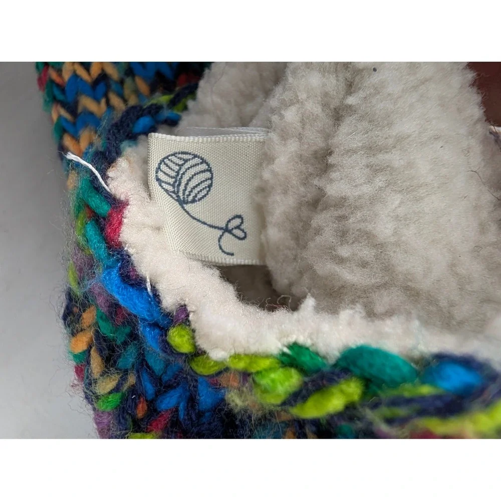 Handmade Rainbow Chunky Knit Fleece Lined Mittens One Size Fits Most Ladies
